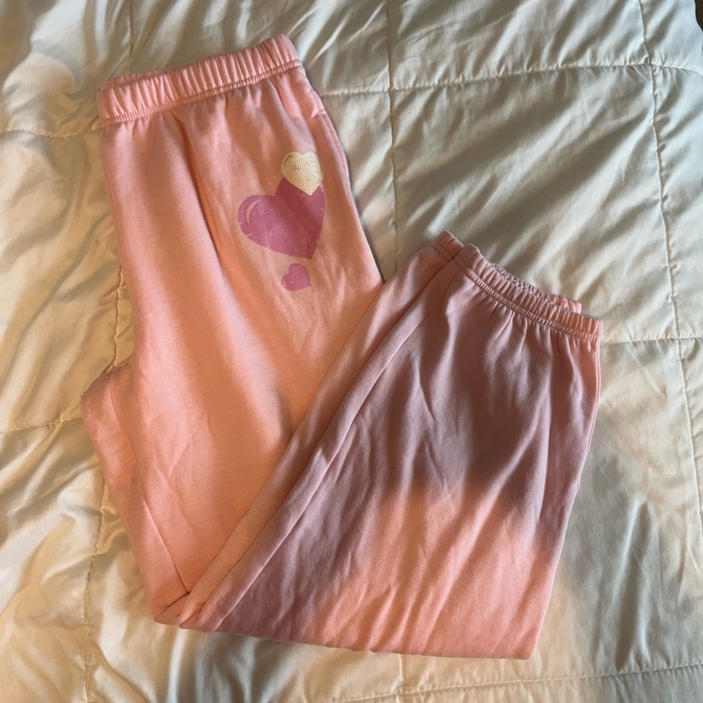 Pink preppy heart sweatpants joggers